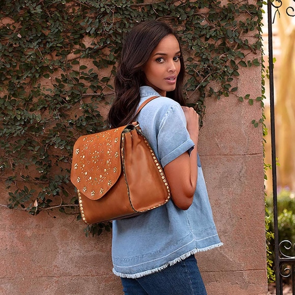 Patricia Nash Cazorla Flap Leather Backpack - Picture 5 of 12